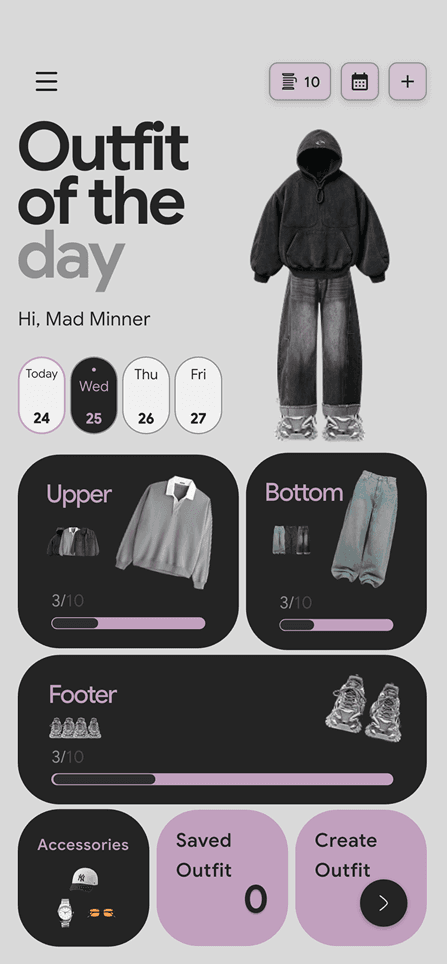 DripCheck home — your digital closet and outfit suggestion