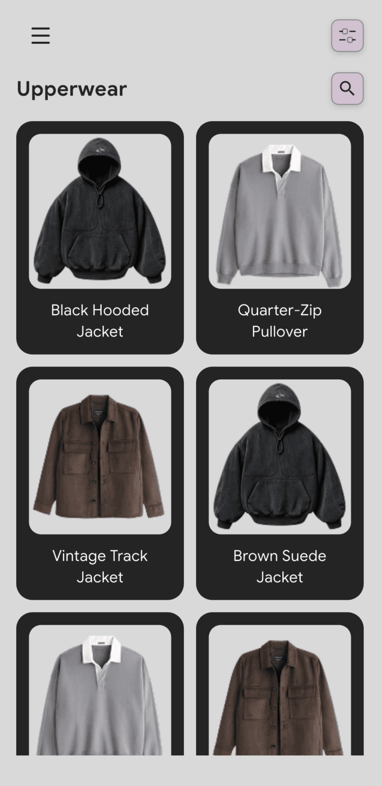 DripCheck item view — organize tops and categories